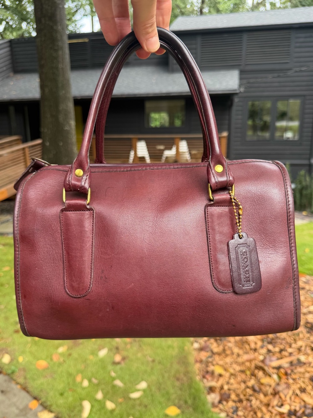 Coach Vintage NYC Madison Leather Satchel 9725 Burgundy 1980s USA